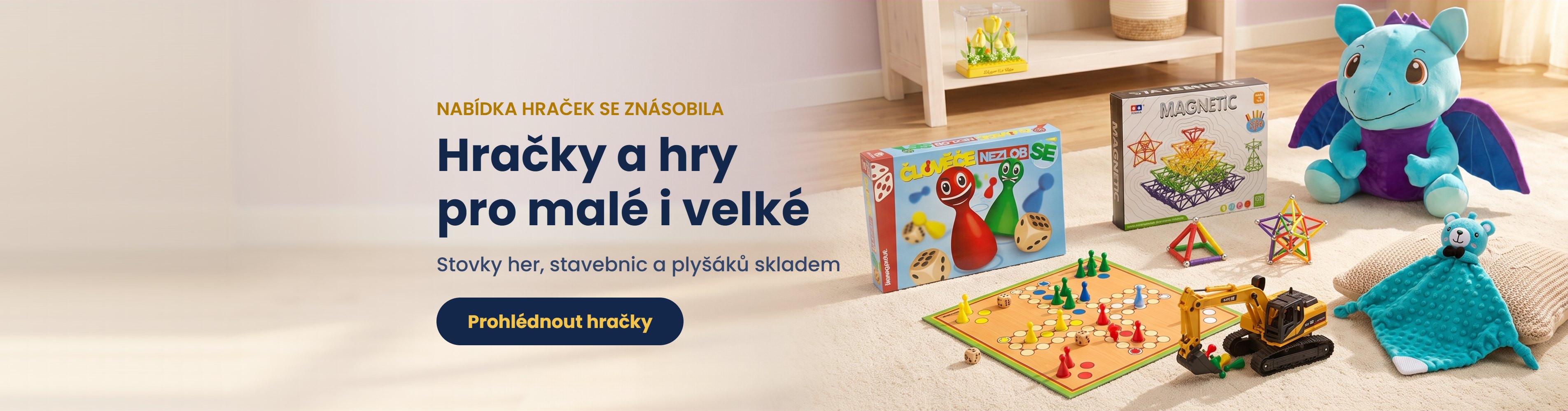 Hračky a hry pro malé i velké – deskové hry, stavebnice a plyšáci skladem v Papírnictví Oskárek