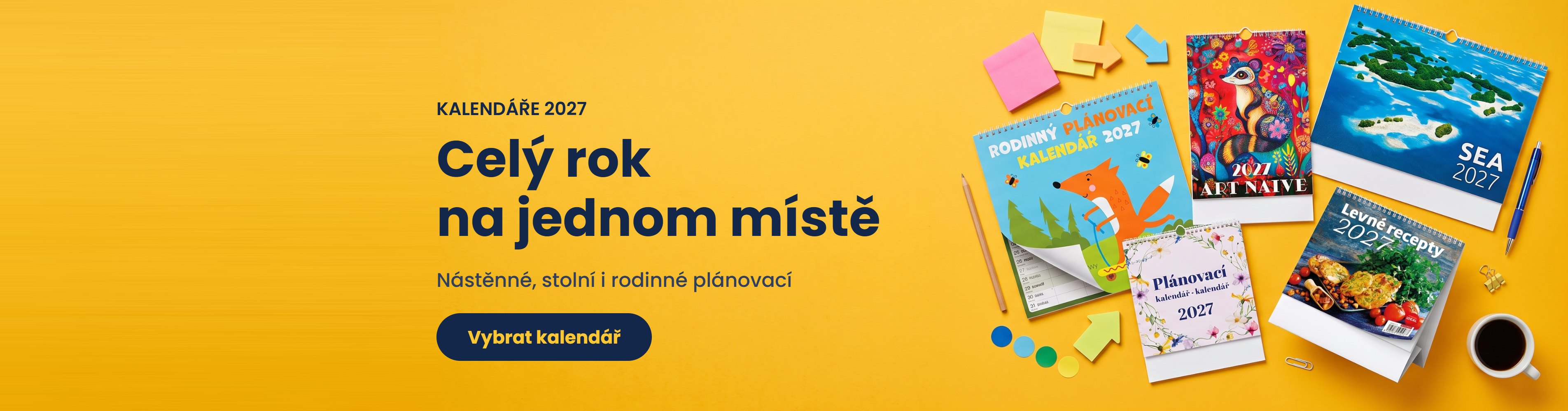 Kalendáře 2027 – nástěnné, stolní i rodinné plánovací kalendáře v Papírnictví Oskárek