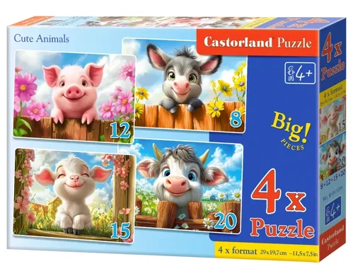 Puzzle Castorland 4v1 (8,12,15,20 dílků)  Roztomilá zvířátka (Cute animals)