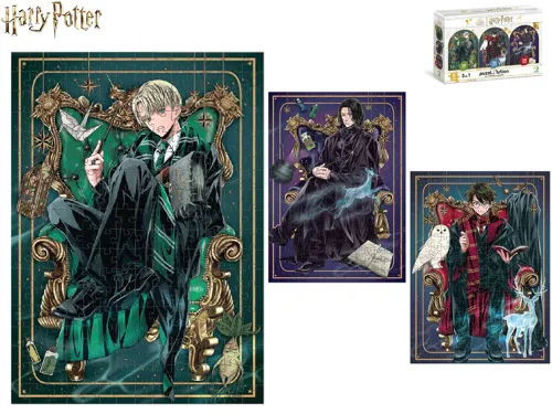 Puzzle 3v1 32 × 23 cm, 150, 250 a 350 dílků - Harry Potter