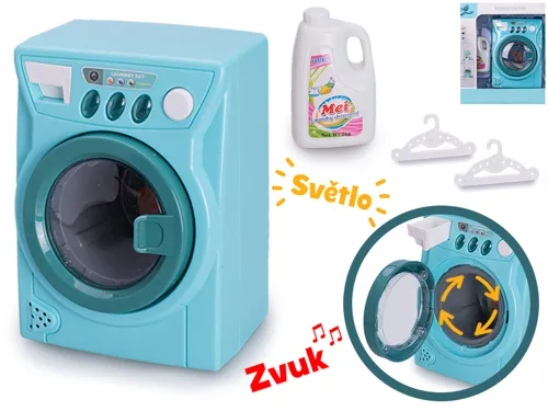 Pračka 14 × 10 cm s doplňky se světlem a zvukem na baterie