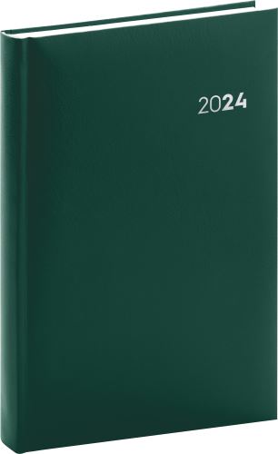 Denní diář A5 Presco Group 2024 - Balacron zelený, 15 × 21 cm