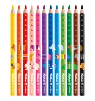 Pastelky trojhranné silné Pelikan Combino - 12 barev (3)