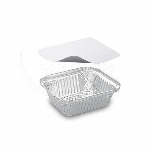 Miska (ALU) hranatá 149 x 123 x 47 mm 470 ml + víčko, 5 sad