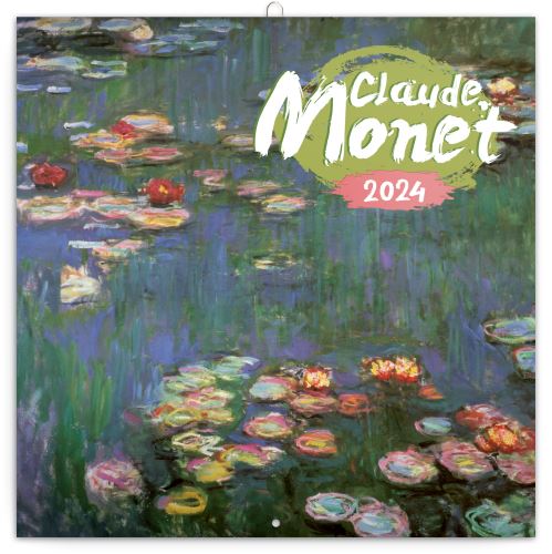Nástěnný poznámkový kalendář Presco Group 2024 - Claude Monet, 30 × 30 cm - BEZ ČEŠTINY
