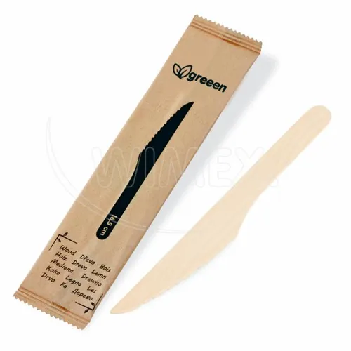 Nůž dřevěný 16,5cm, jednotlivě balený, 100 ks