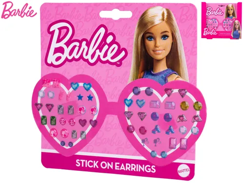 Náušnice nalepovací, 28 párů - Barbie
