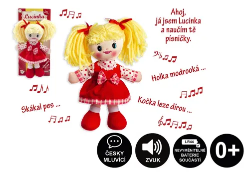 Panenka Lucinka hadrová česky zpívající 30 cm