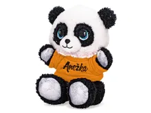 Plyšová panda sedící 17 cm v tričku s potiskem (1)