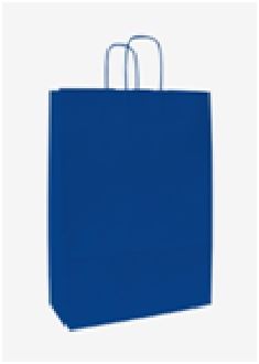 Papírová taška modrá 26x11x34,5cm - kroucené papírové ucho