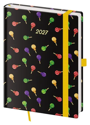 Týdenní diář 2027 Helma B6 Vario Lollipop s gumičkou