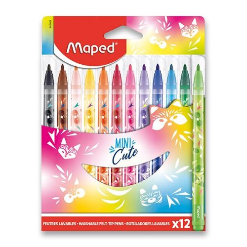 Dětské fixy Maped Color'Peps Jungle Mini Cute, sada 12 barev