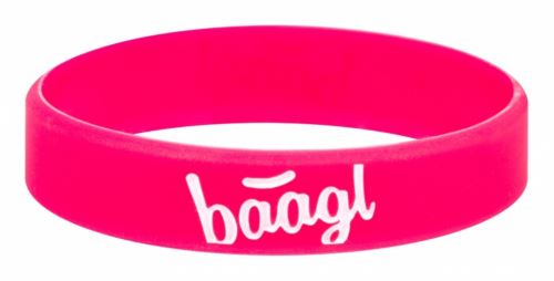 Silikonový náramek BAAGL svítící - Logo růžový