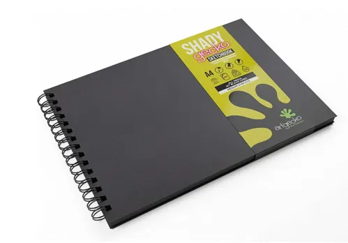 Sketchbook ARTGECKO Shady, A4 na šířku, 40 černých listů, 200g
