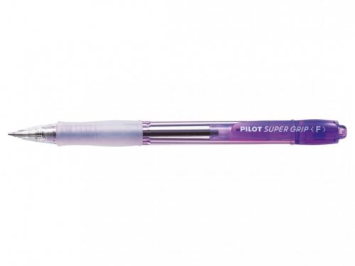 PILOT kuličkové pero Super Grip Neon, stiskací mechanismus - fialová F