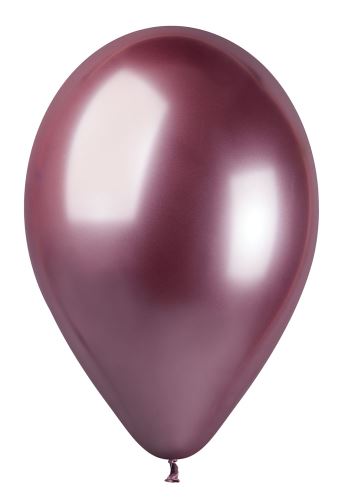 Balónky nafukovací chromové průměr 33cm - SHINY růžový, 10 ks