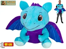 Plyšový drak Plush Friends sedící 60 cm - modrý