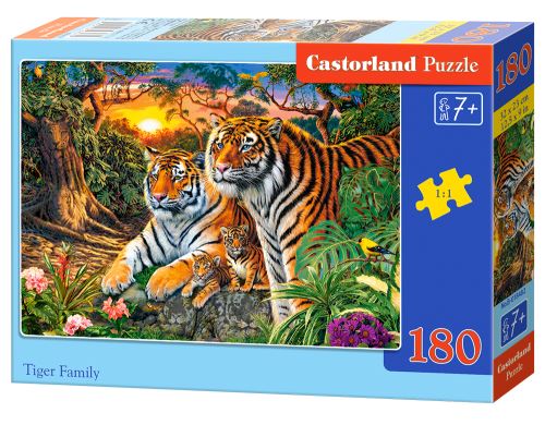 Puzzle Castorland 180 dílků - Tygří rodinka