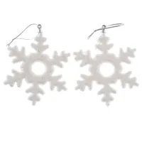 Závěs Vločka 11cm, 2ks polystyren, GLITTER, bílá Závěs Vločka 11cm, 2ks polystyren, GLITTER, bílá