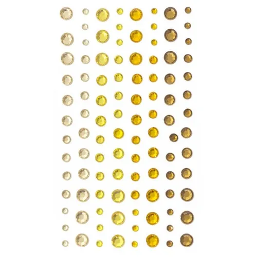 Samolepicí kamínky žluté 3/4/5/6mm, 104ks