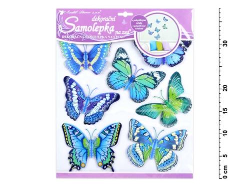Samolepící dekorace 10163 motýli modří 30,5x30,5 cm