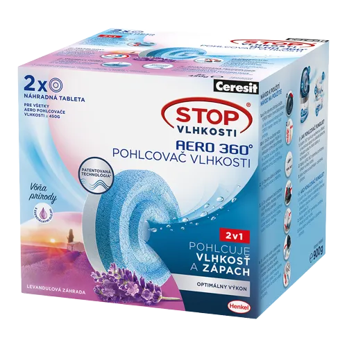 Ceresit STOP VLHKOSTI - náhradní tablety AERO 360° , 2 x 450 g, levandulová zahrada
