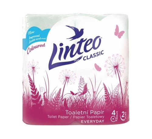 Toaletní papír Linteo Classic, 4 role, barevný, 2-vrstvý