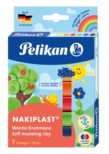 Modelína Pelikan Nakiplast, 7 barev, 125 g