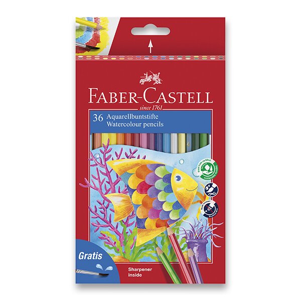 Levně Akvarelové pastelky Faber-Castell, 36 barev + štětec