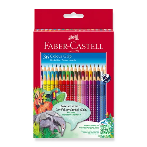 Pastelky trojhranné Faber-Castell GRIP 2001, 36 barev