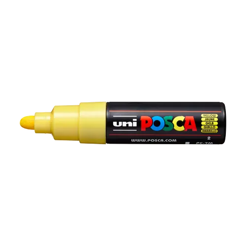Dekorační popisovač Posca PC-7M, 4,5 - 5,5 mm, žlutá (2)