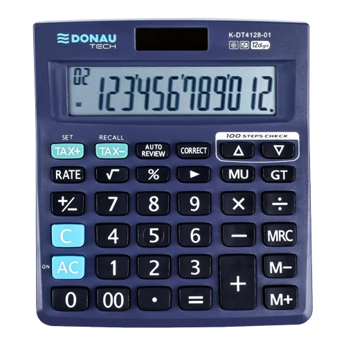 Kalkulačka stolní DONAU TECH 4128, 12místná, černá