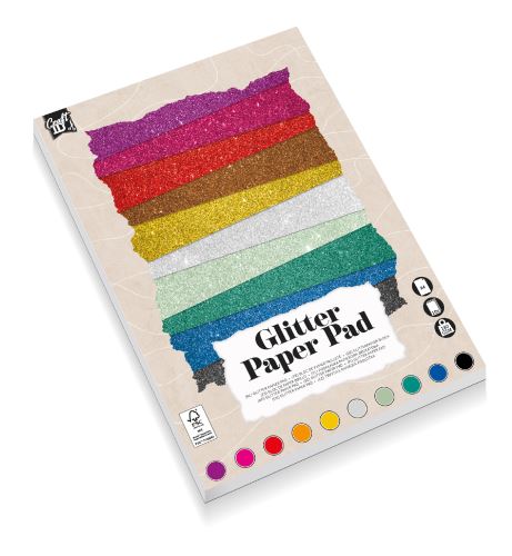 Třpytivé papíry A4, 180 g/m2, mix barev - 10 listů