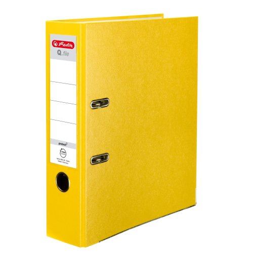 Pořadač A4/8cm pákový Herlitz Q.file protect - žlutý