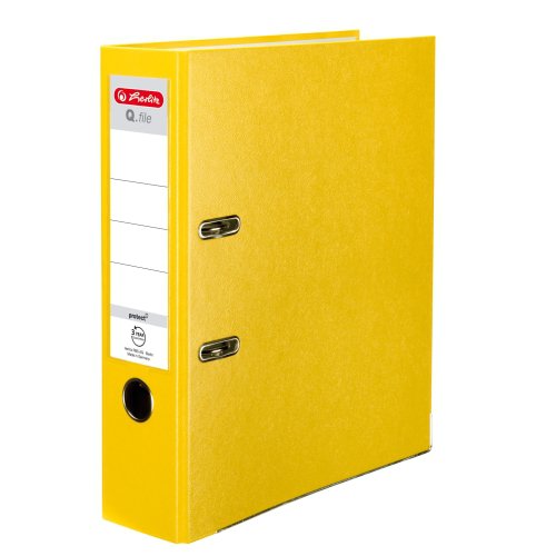 Levně Pořadač A4/8cm pákový Herlitz Q.file protect - žlutý