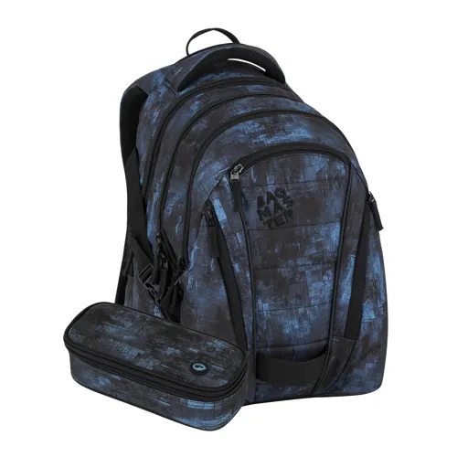 Studentský batohový set 2-dílný Bagmaster Bag 25 B černo-modrý