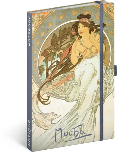 Notes NOTIQUE linkovaný 13 x 21 cm - Alfons Mucha - Hudba