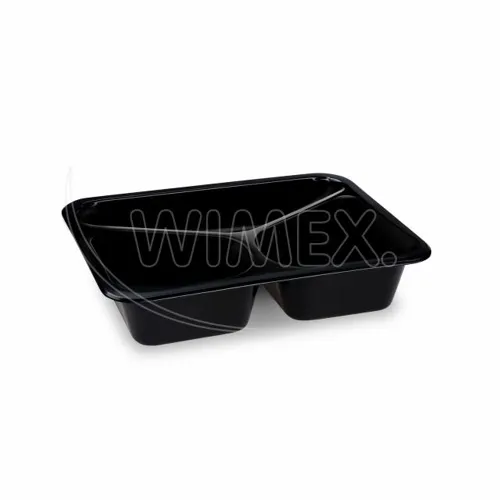 Menu mísa (PP) Reware Lunch opakovaně použitelná 3dílná černá 227 x 178 x 49 mm, 20 ks