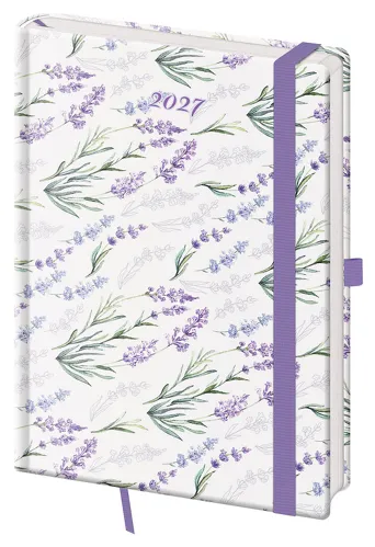 Denní diář 2027 Helma A5 Vario Lavender s gumičkou