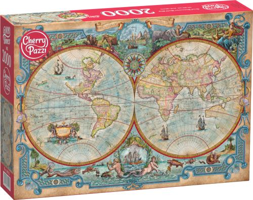 Puzzle Cherry Pazzi 2000 dílků - Mapa světa