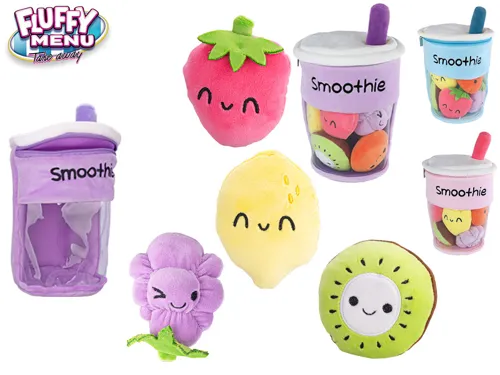 Plyšové smoothie s ovocem 33 cm, 5 ks - mix barev