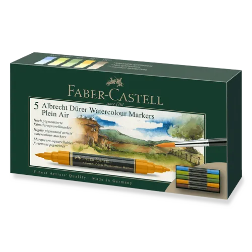Sada akvarelových popisovačů Faber-Castell Albrecht Dürer - Plein Air, 5ks