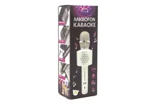Mikrofon karaoke Bluetooth s USB kabelem - stříbrný (1)
