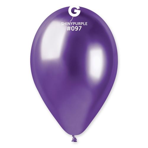 Balónky nafukovací chromové průměr 33cm - SHINY fialový, 10 ks