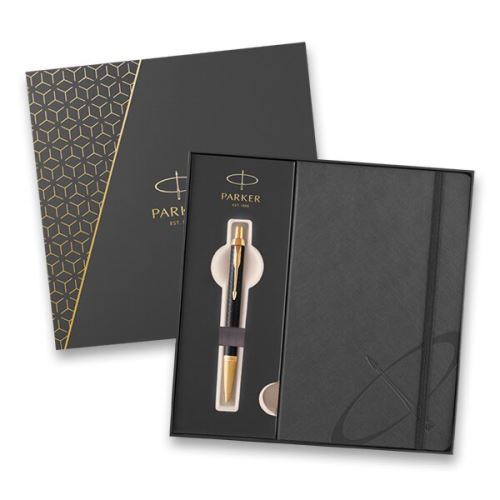 Parker IM Premium Black GT - kuličkové pero v dárkové kazetě se zápisníkem