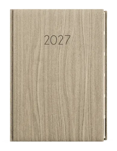 Týdenní diář 2027 Baloušek Oskar Wood A5 světle hnědá