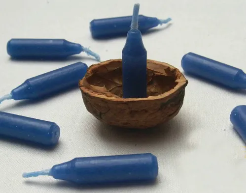 Svíčky do skořápek 8x25mm, 15ks - modré
