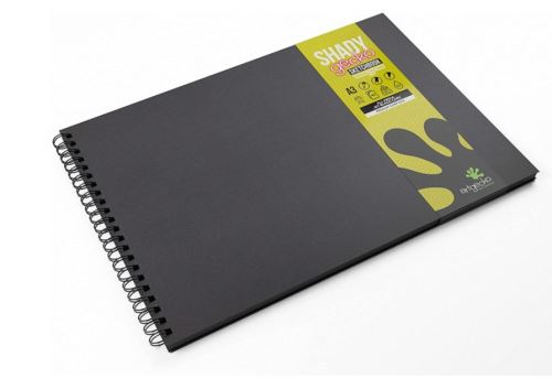Sketchbook ARTGECKO Shady, A3 na šířku, 40 černých listů, 200g