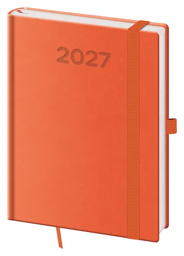 Denní diář 2027 Helma B6 Print Pop oranžový
