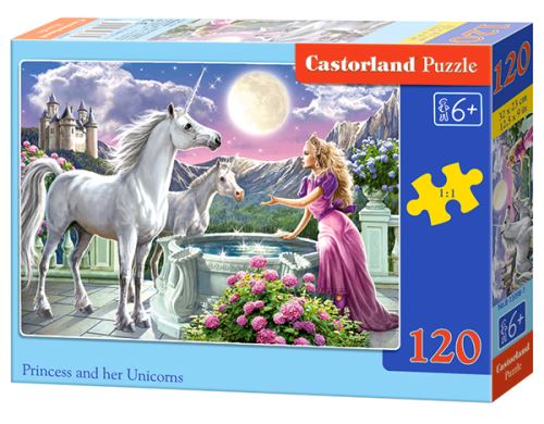 Puzzle Castorland 120 dílků - Princezna s jednorožci